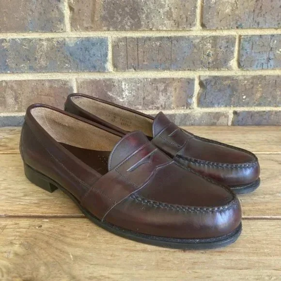 Timberland Made in USA Burgundy Penny Loafers Size 13 - Picture 1 of 3